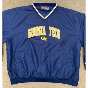 Vintage Georgia Tech Pro Player Jacket Mens 2XL Embroidered Pullover Windbreaker